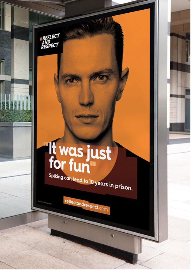 Cheshire Police campaign poster on a bus shelter