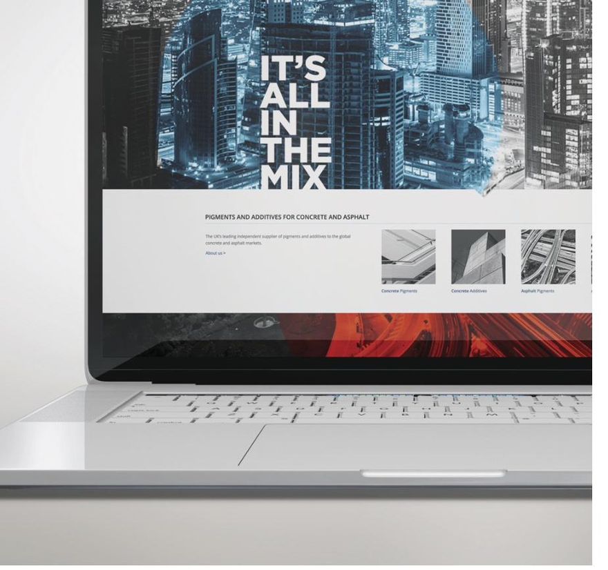 Pigment supplier website shown on a laptop
