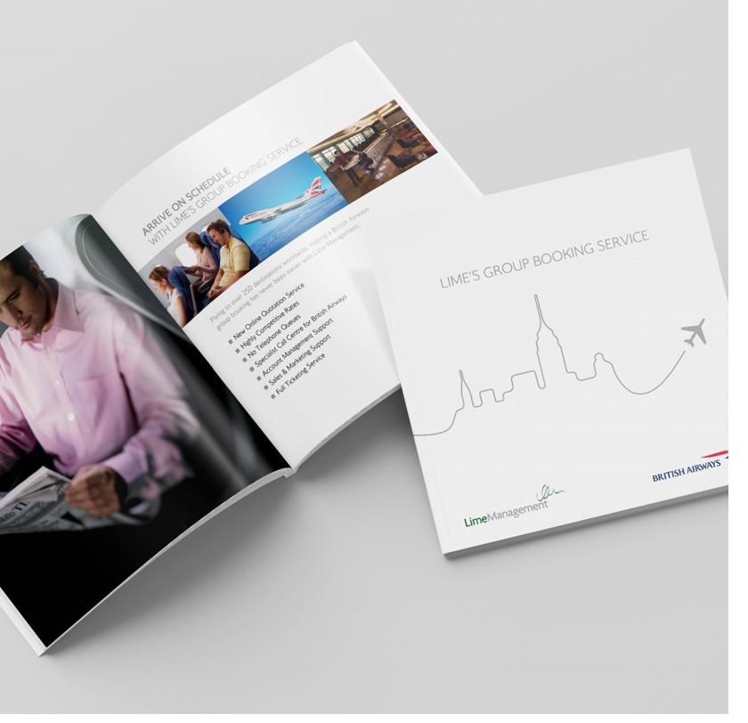 Group booking service brochure for an airline partner