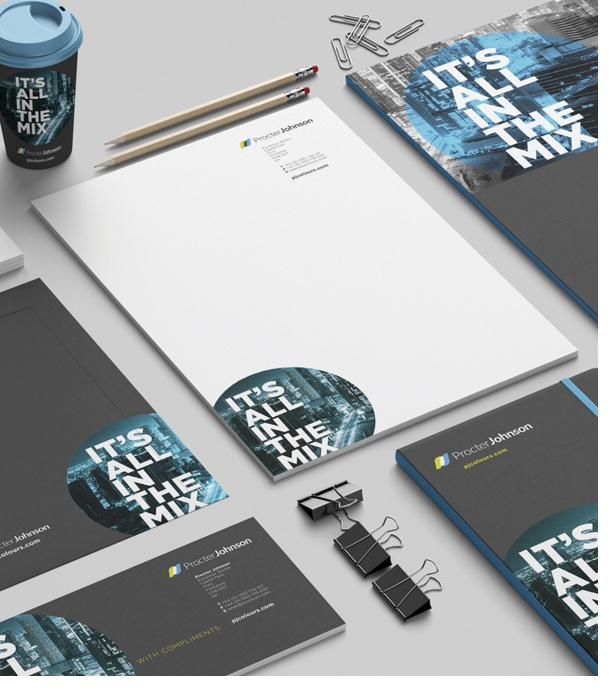Brand stationery and merchandise set